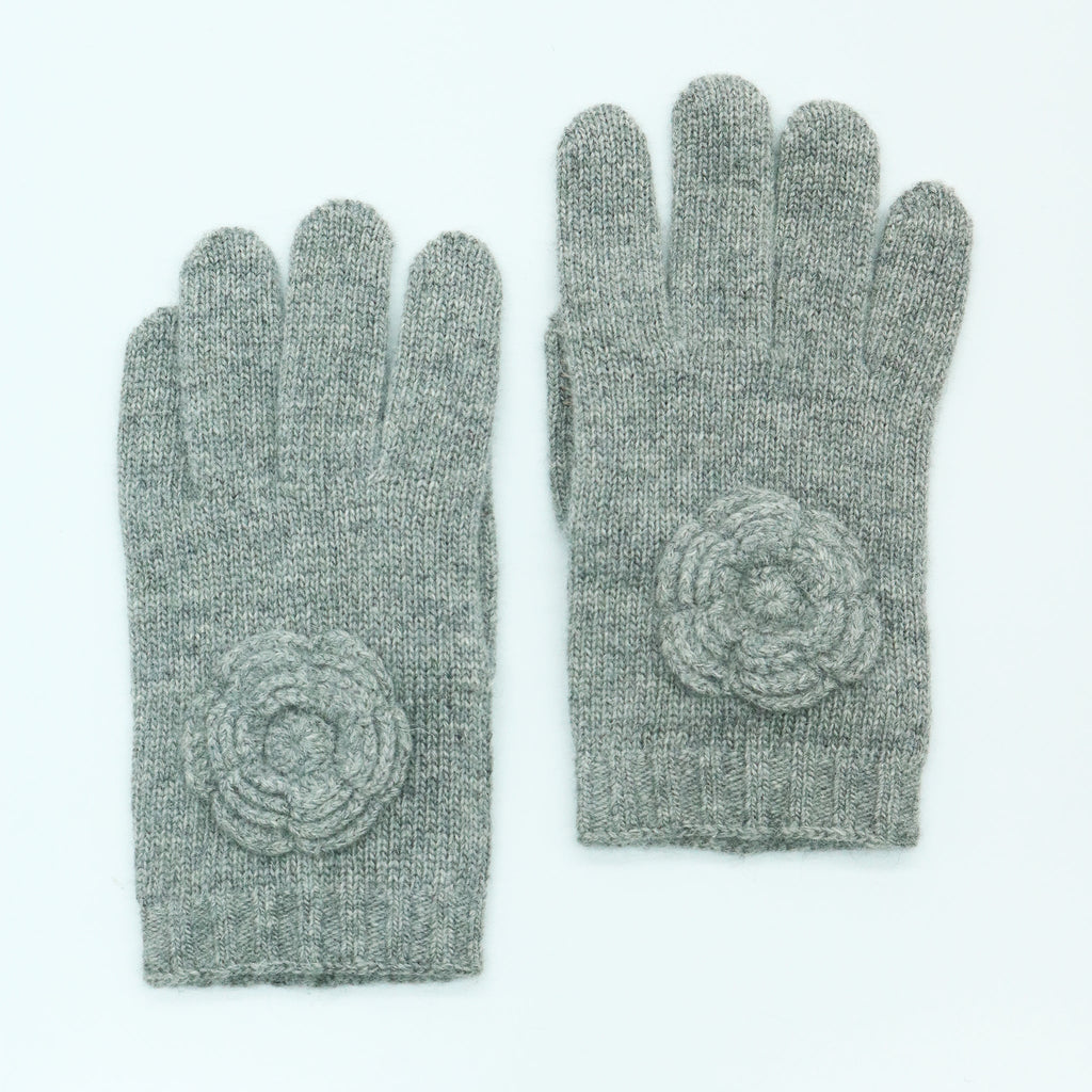 KIDS TECH GLOVES WITH FLOWER