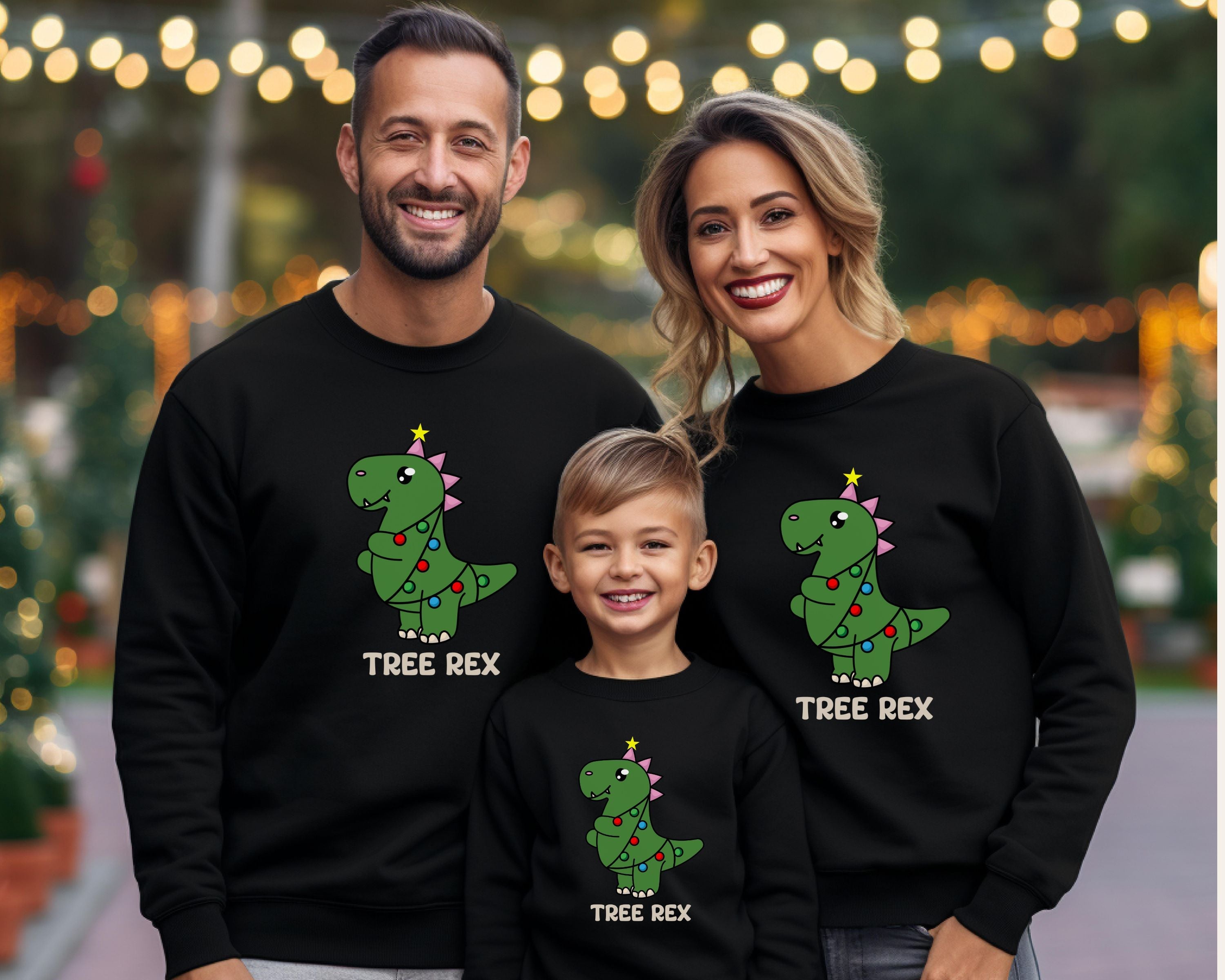 Tree Rex Dinosaur Family Christmas Youth Sweatshirt