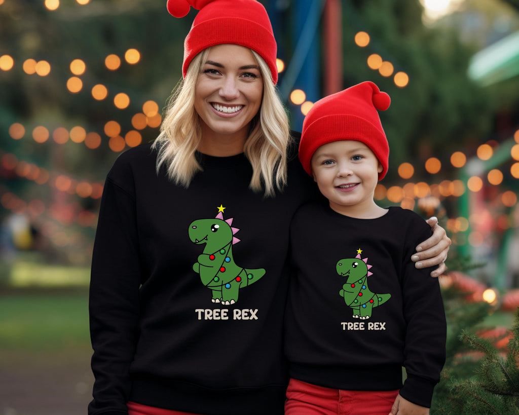 Tree Rex Dinosaur Family Christmas Youth Sweatshirt
